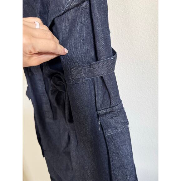 BDG Strappy Cargo Jean Dark Wash Size Medium Baggy Oversize Y2K - Picture 9 of 14
